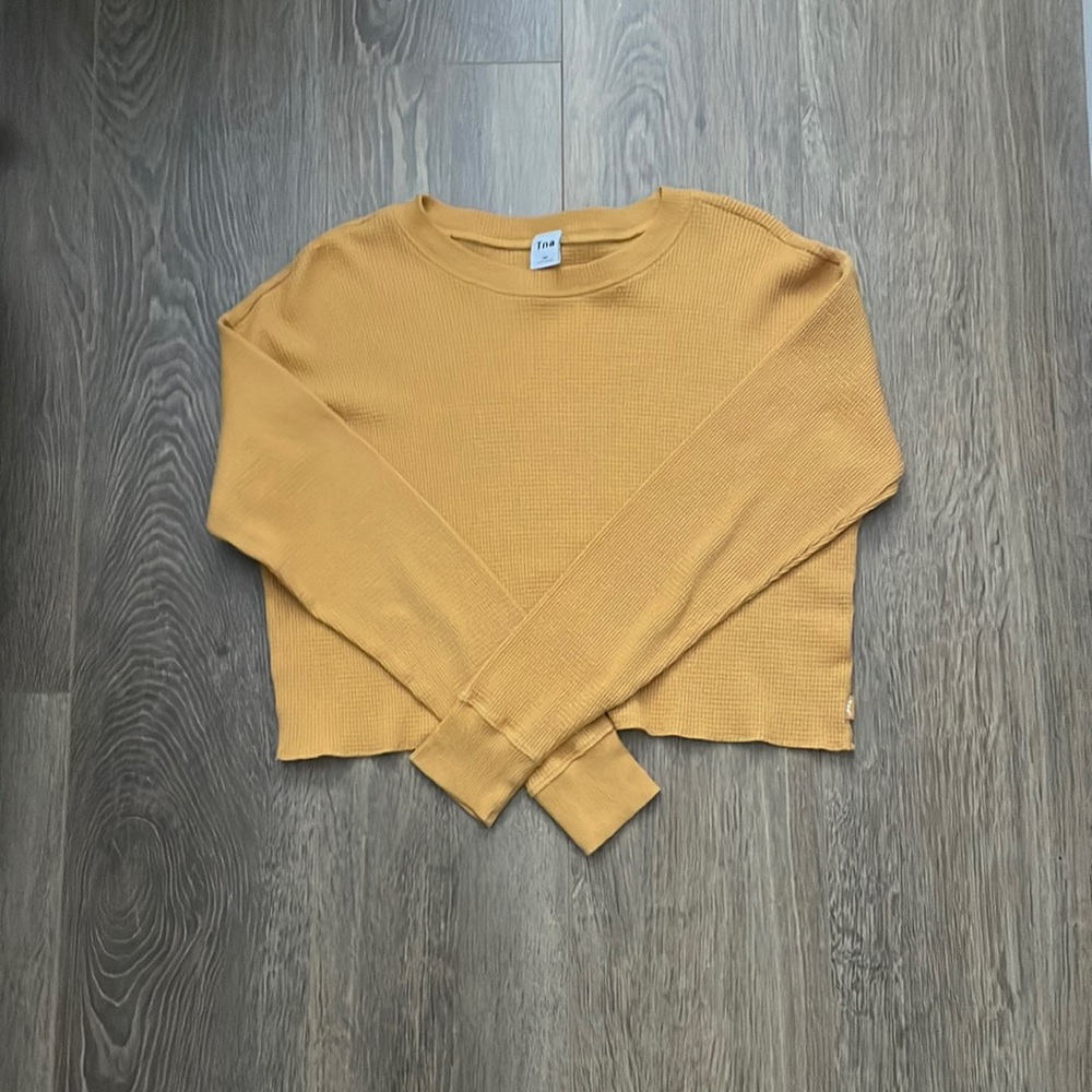 TNA cropped waffle long sleeve size XXS